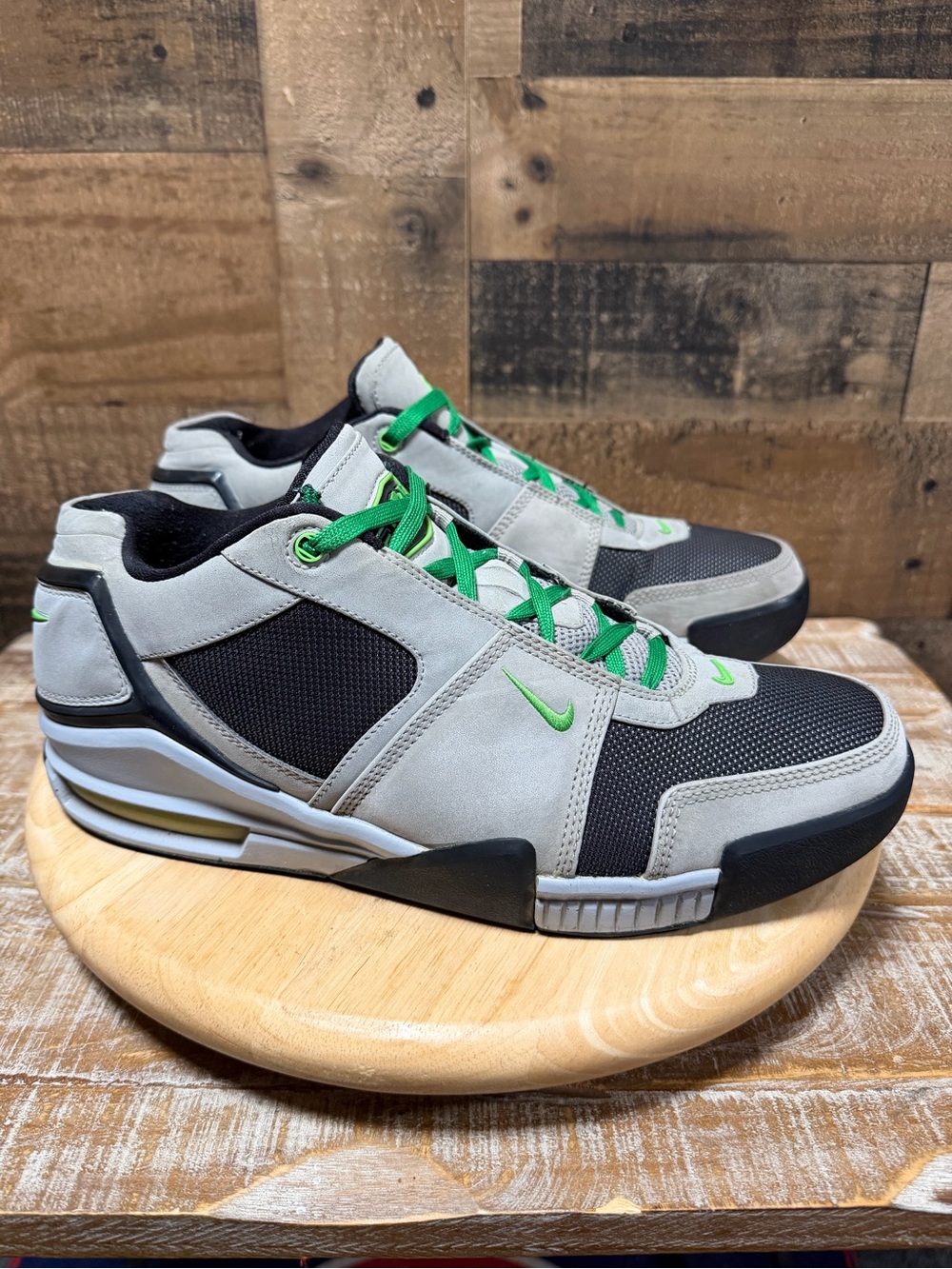 Nike Air Force 25 Low Gray Green Black Basketball Shoe Mens Size 11.5 313702-031